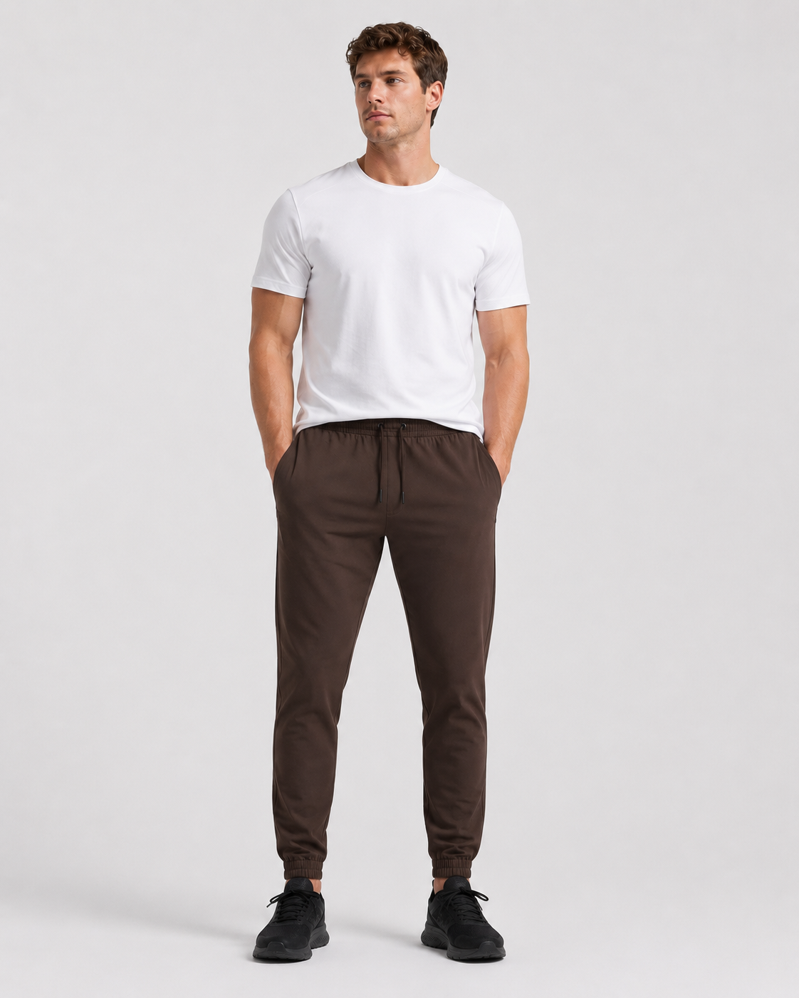 Wyatt is 5'10”, wears size M